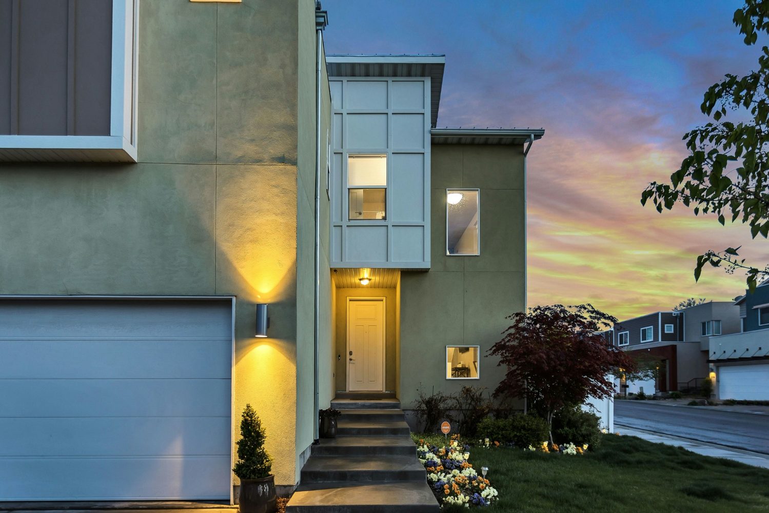 A home exterior showing areas where cameras might protect entries