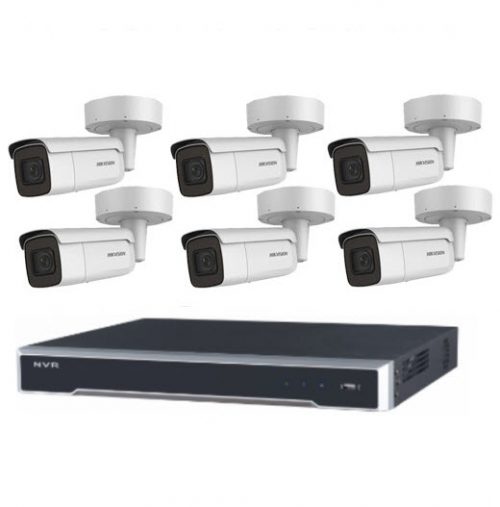 8MP 8CH Hikvision CCTV Kit: 6 x Outdoor Motorised VF Bullets + 8CH NVR