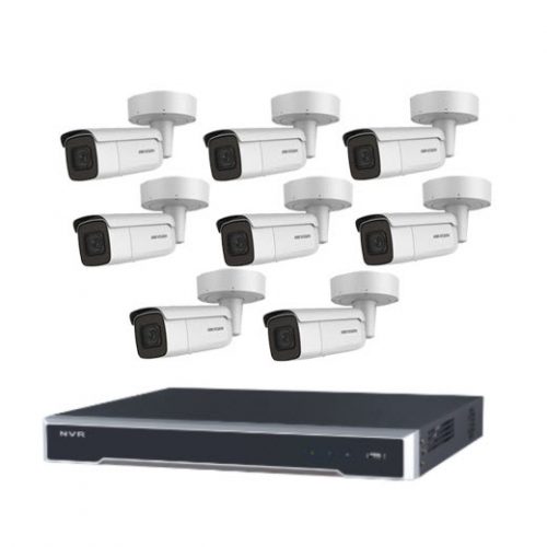 8MP 8CH Hikvision CCTV Kit: 8 x Outdoor Motorised VF Bullets + 8CH NVR