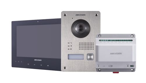Hikvision DS-KIS701 2 Wire Video Intercom Kit - inc Door & Indoor Station + Hub