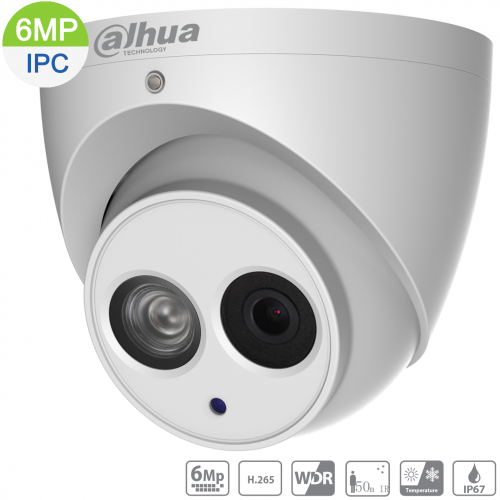 Dahua DH-IPC-HDW1631EM-0280B 6MP Lite IR Eyeball Network Camera WDR, 50m IR, Built-in Mic, 2.8mm - Image 2