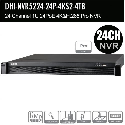 Dahua DHI-NVR5224-24P-4KS2 24 Channel 1U 4K Pro Network Video Recorder - Image 2
