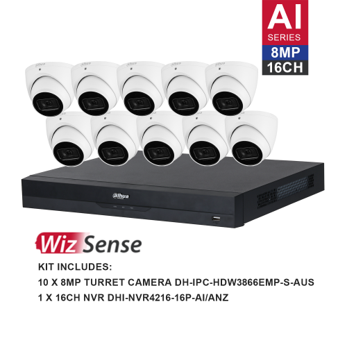 Dahua 10 x 8MP DH-IPC-HDW3866EMP-S-AUS SMD 4.0 Turret Security Kit with 16CH AI NVR 2.8mm lens - Image 2
