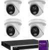 6MP Hikvision Colorvu CCTV Kit: 4 x Outdoor Colorvu Turret Cameras with Acusense + 4CH NVR / 3TB Kit