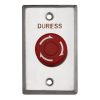 Duress Button, Big Mushroom, Red, Twist to Reset, Stainless Steel Plate WEL2210R-D