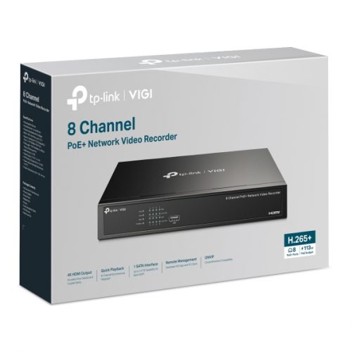 tp-link VIGI NVR1008H-8MP 8 Channel PoE+ 8 Channel Network Video Recorder with 8 POE - Image 2