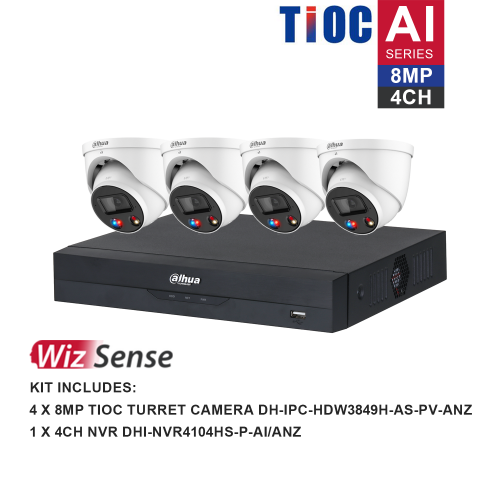 Dahua 4 x 8MP TiOC CCTV Kit: Full Colour Night Vision, Audible Warning 4CH PoE AI NVR - Image 2