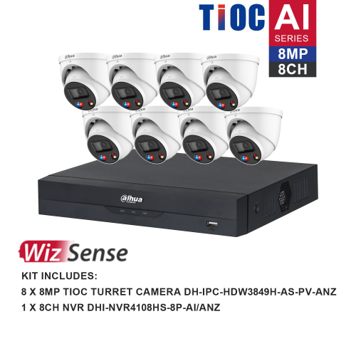 Dahua 8 x 6MP TIOC DH-IPC-HDW3649H-AS-PV-ANZ Turret Kit with 8CH AI NVR - Image 2