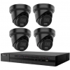 Hikvision Hilook 6MP Acusense 4 Camera 4CH Turret CCTV Kit BLACK