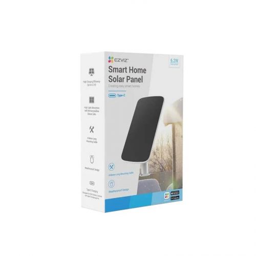 EZVIZ BC1 Solar Panel-E 6W - IP65 Protection with 4 Meter Cable USB-C and Mounting Bracket - Image 4