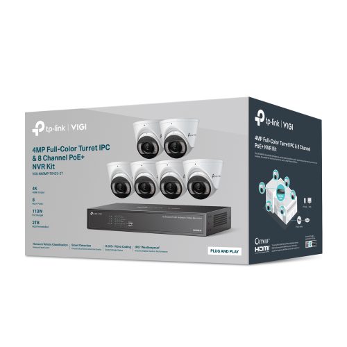 tp-link VIGI NK8MP‑T6425‑2T 8‑Channel PoE+ NVR Kit - 6× 4 MP Turret Cameras + 2TB HDD - Image 2