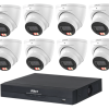 Dahua 6MP 16CH CCTV Kit - 8x Smart Dual Light Turret Cameras with SMD 4.0 & Mic + 16CH PoE NVR (DH-IPC-HDW3667EM-S-IL-ANZ, DHI-NVR4216-16P-AI/ANZ)