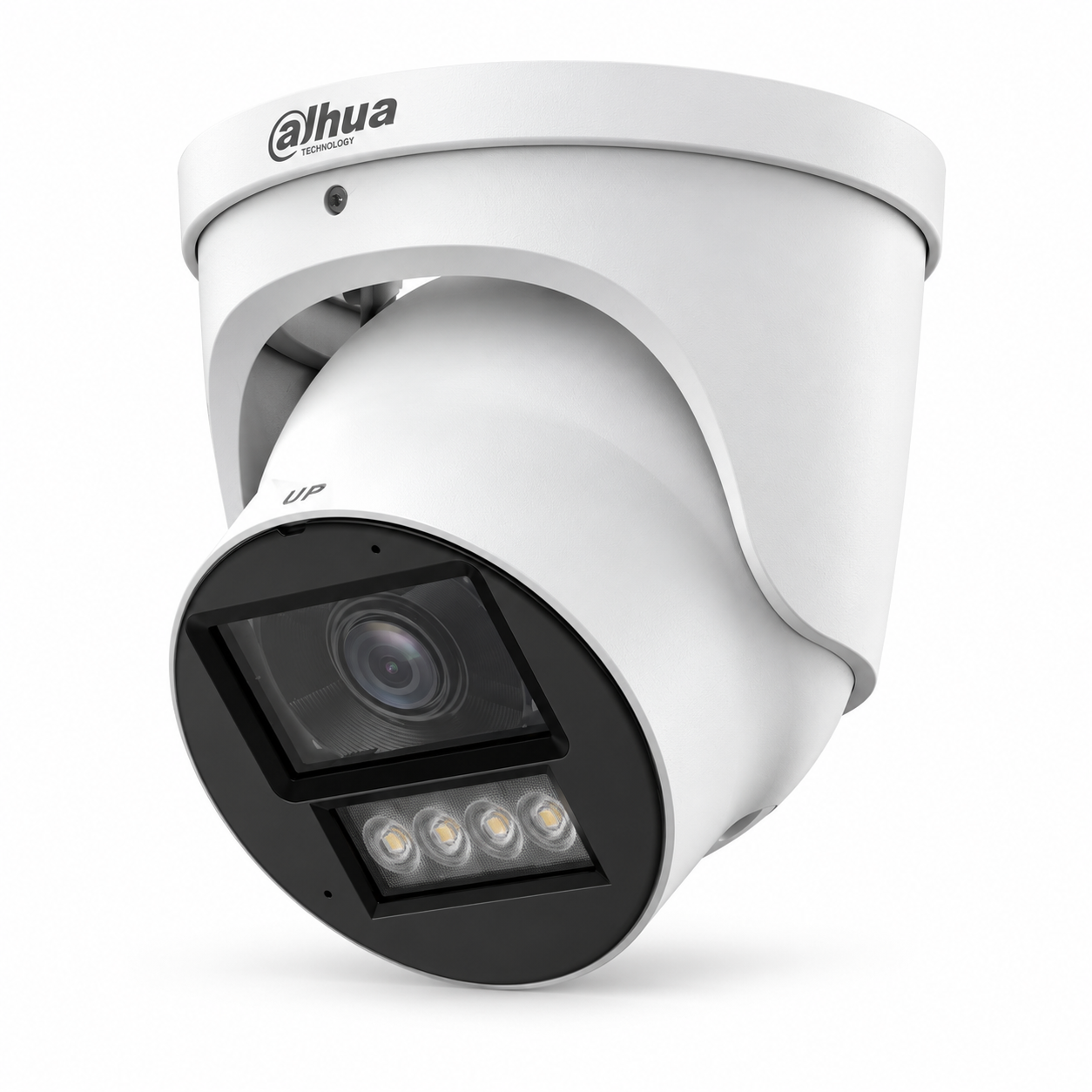 White Dahua turret security camera