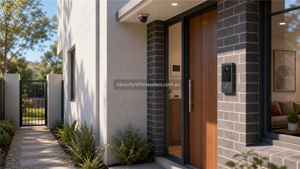 Dahua video intercom style front entry with door station and camera coverage