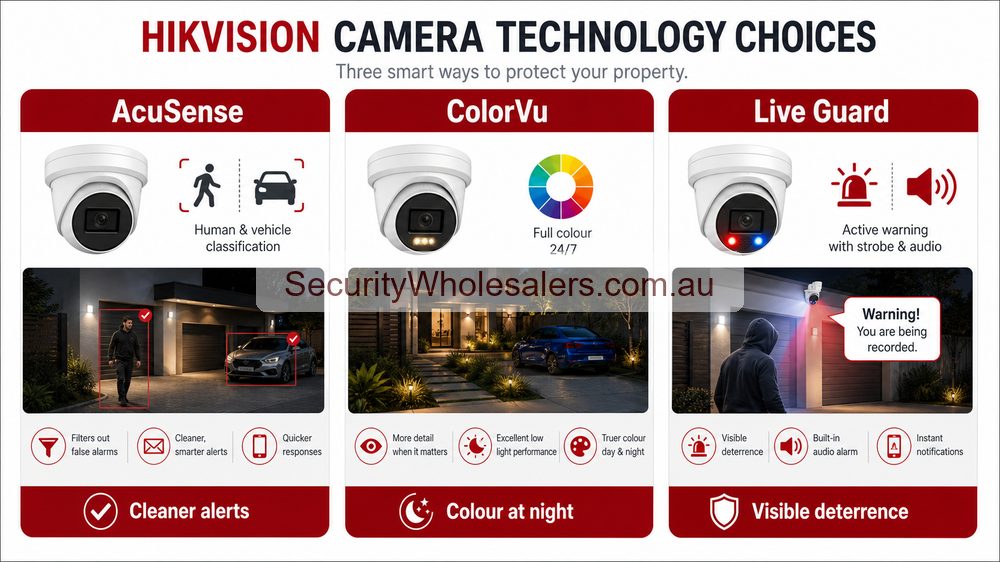 Hikvision AcuSense ColorVu and Live Guard decision diagram